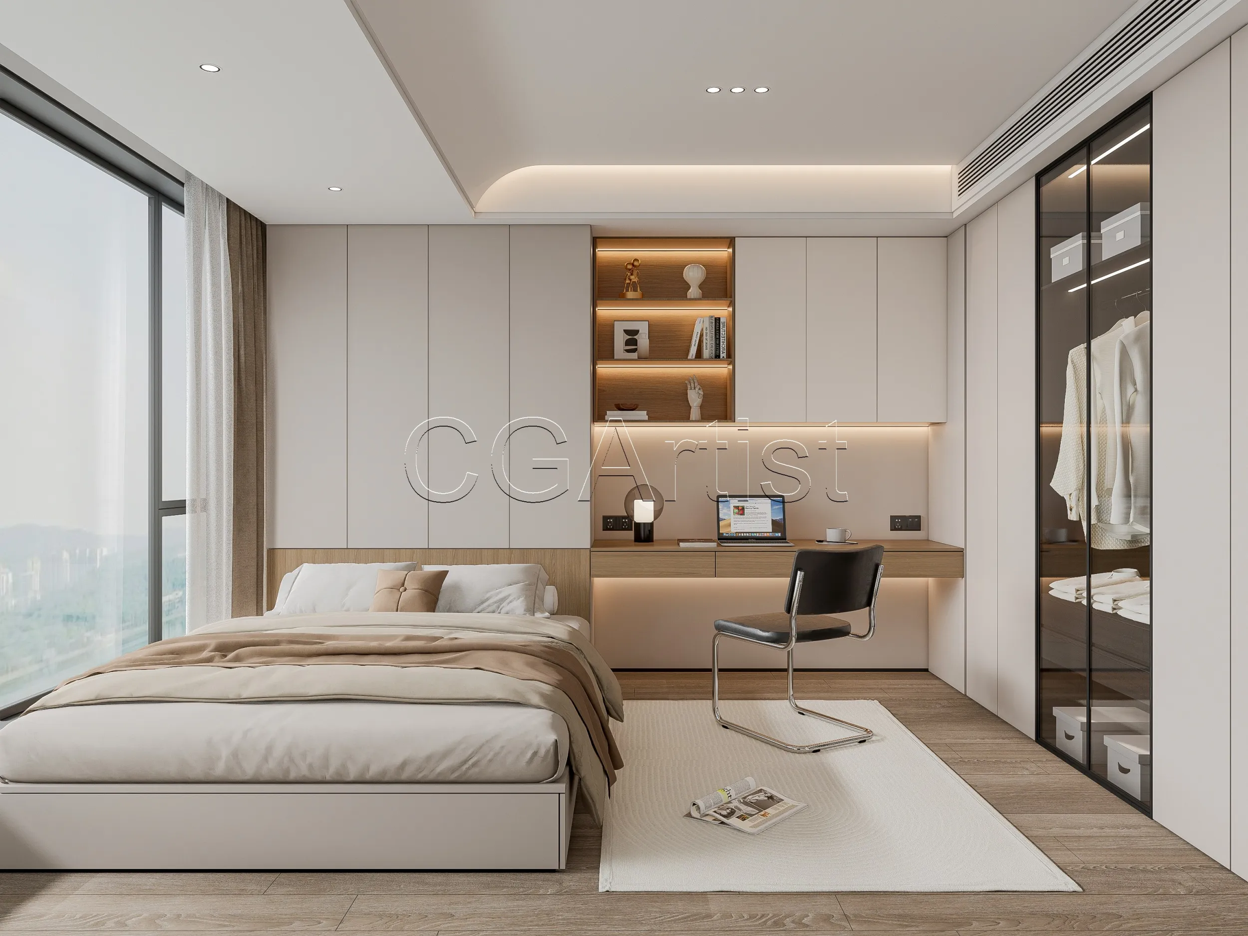 Modern bedroom 22 3D Model .c4d .max .obj .3ds .fbx .stl .blend 