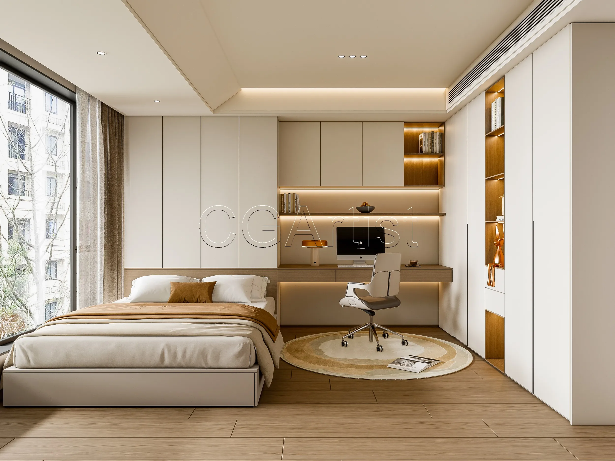 Modern bedroom 26 3D Model .c4d .max .obj .3ds .fbx .stl .blend 