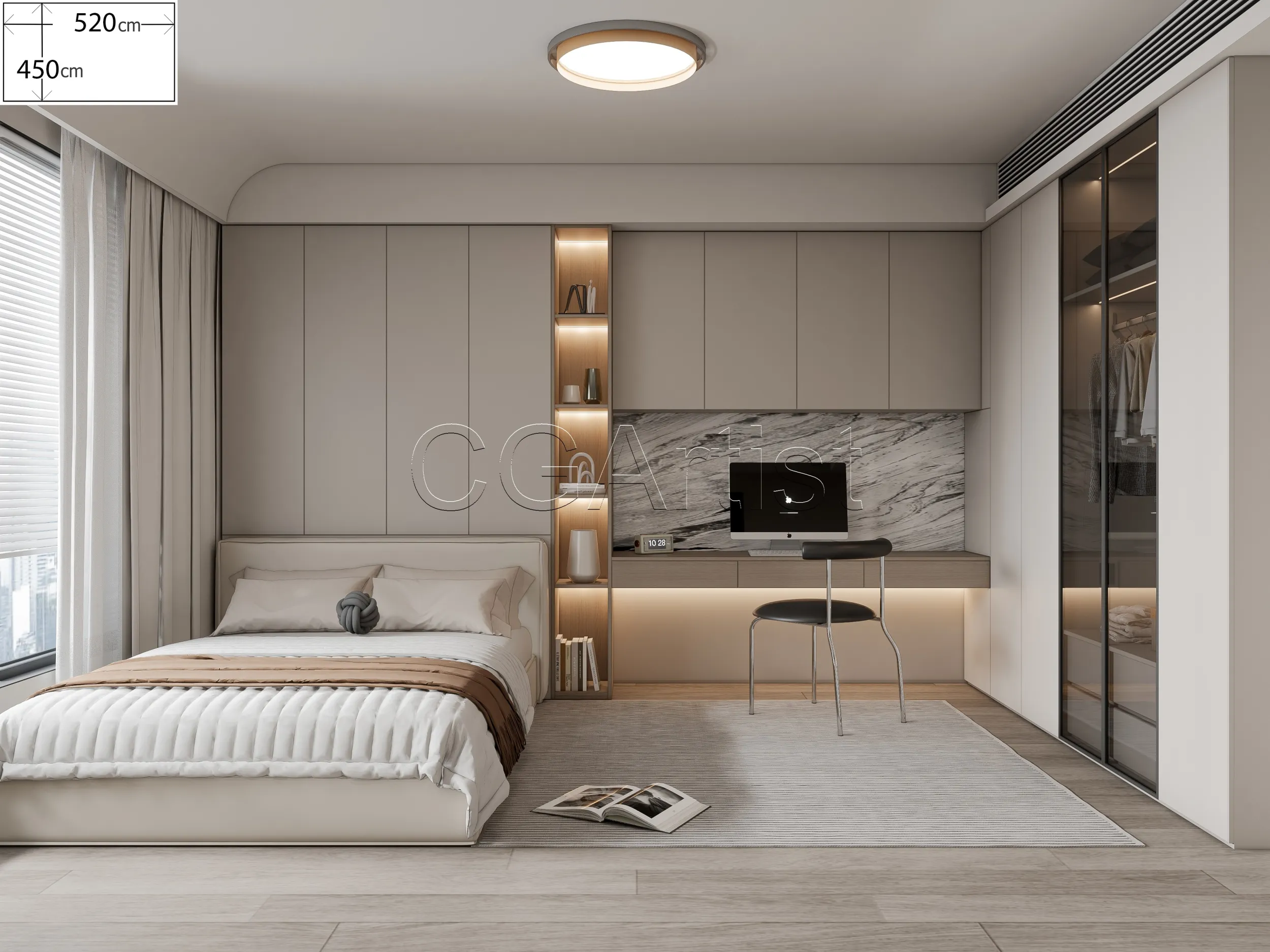 Modern bedroom 27 3D Model .c4d .max .obj .3ds .fbx .stl .blend 