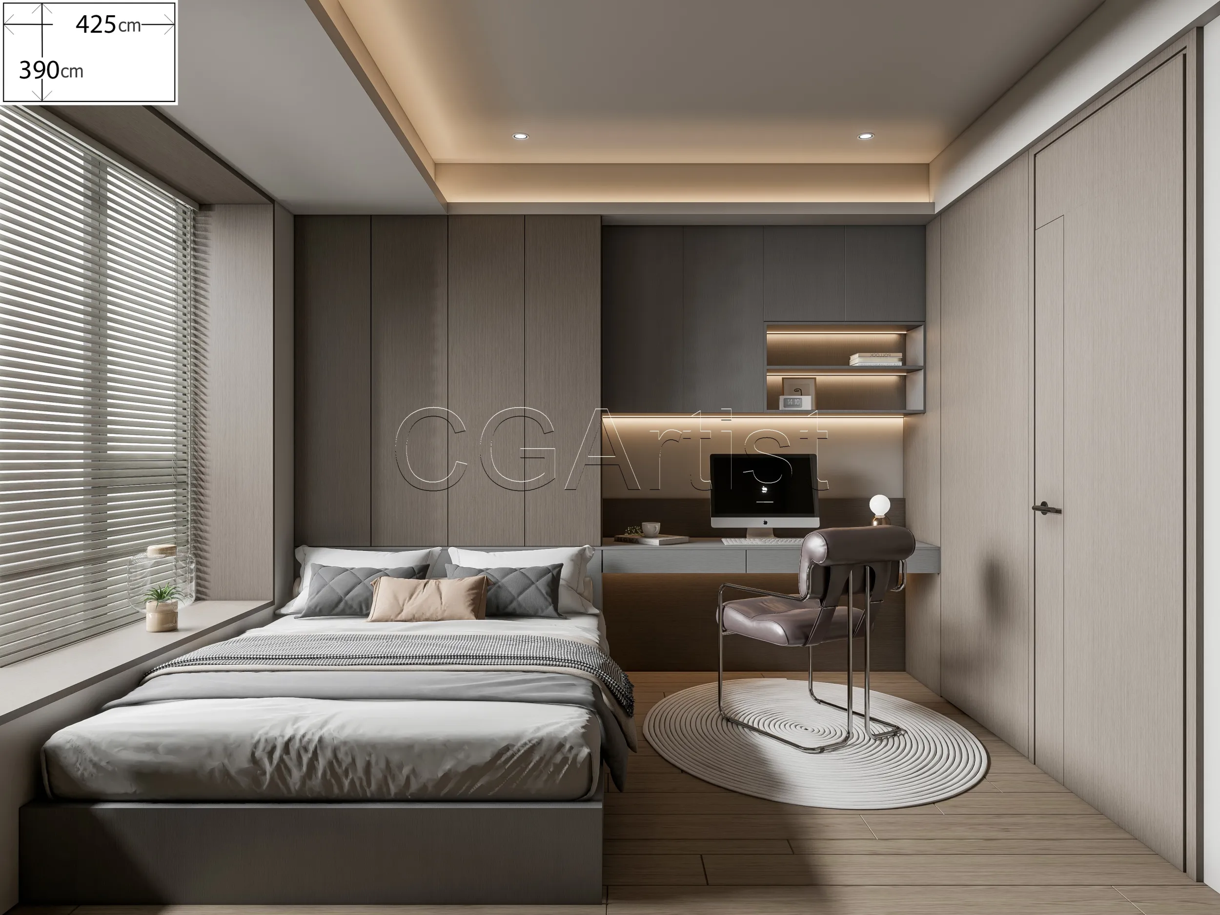 Modern bedroom 28 3D Model .c4d .max .obj .3ds .fbx .stl .blend 