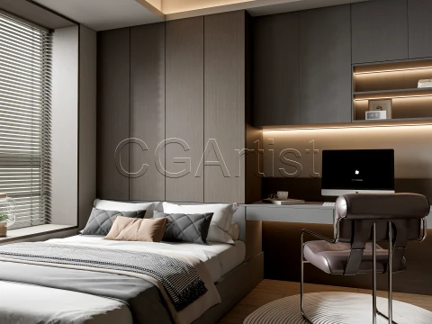 Modern bedroom 28 3D Model