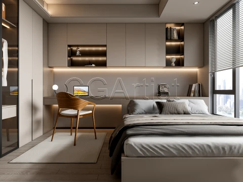 Modern bedroom 31 3D Model