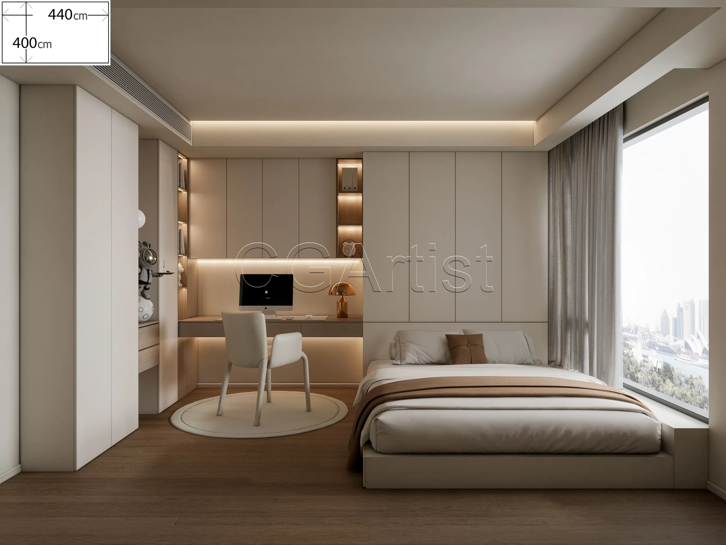 Modern bedroom 33 3D Model .c4d .max .obj .3ds .fbx .stl .blend 