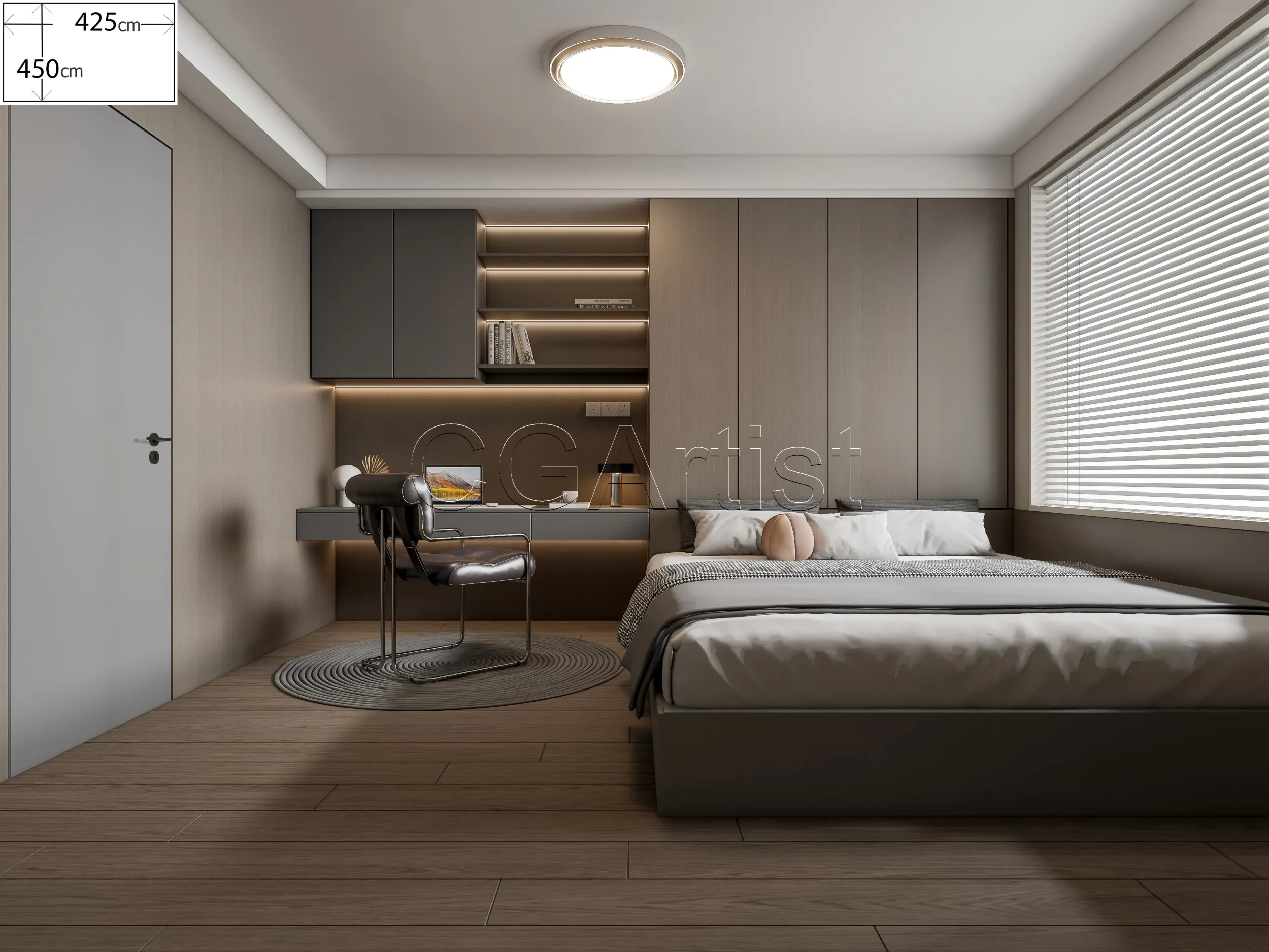 Modern bedroom 34 3D Model .c4d .max .obj .3ds .fbx .stl .blend 