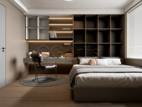Modern bedroom 34 3D Model