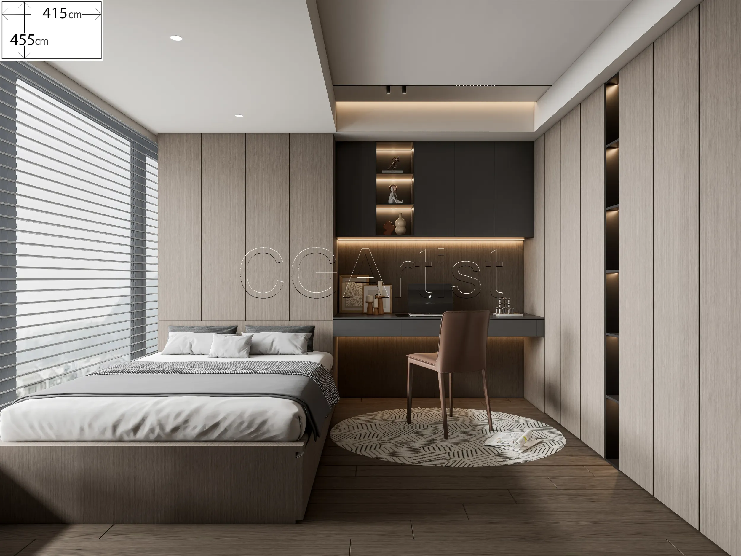 Modern bedroom 35 3D Model .c4d .max .obj .3ds .fbx .stl .blend 