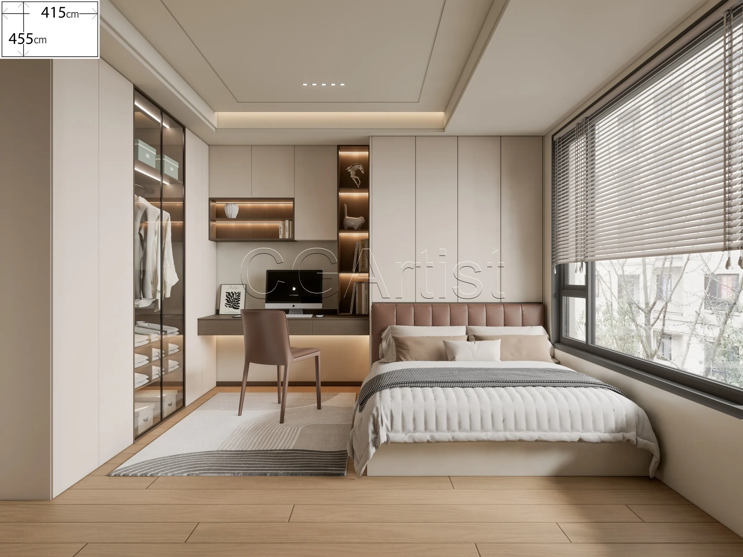 Modern bedroom 36 3D Model .c4d .max .obj .3ds .fbx .stl .blend 