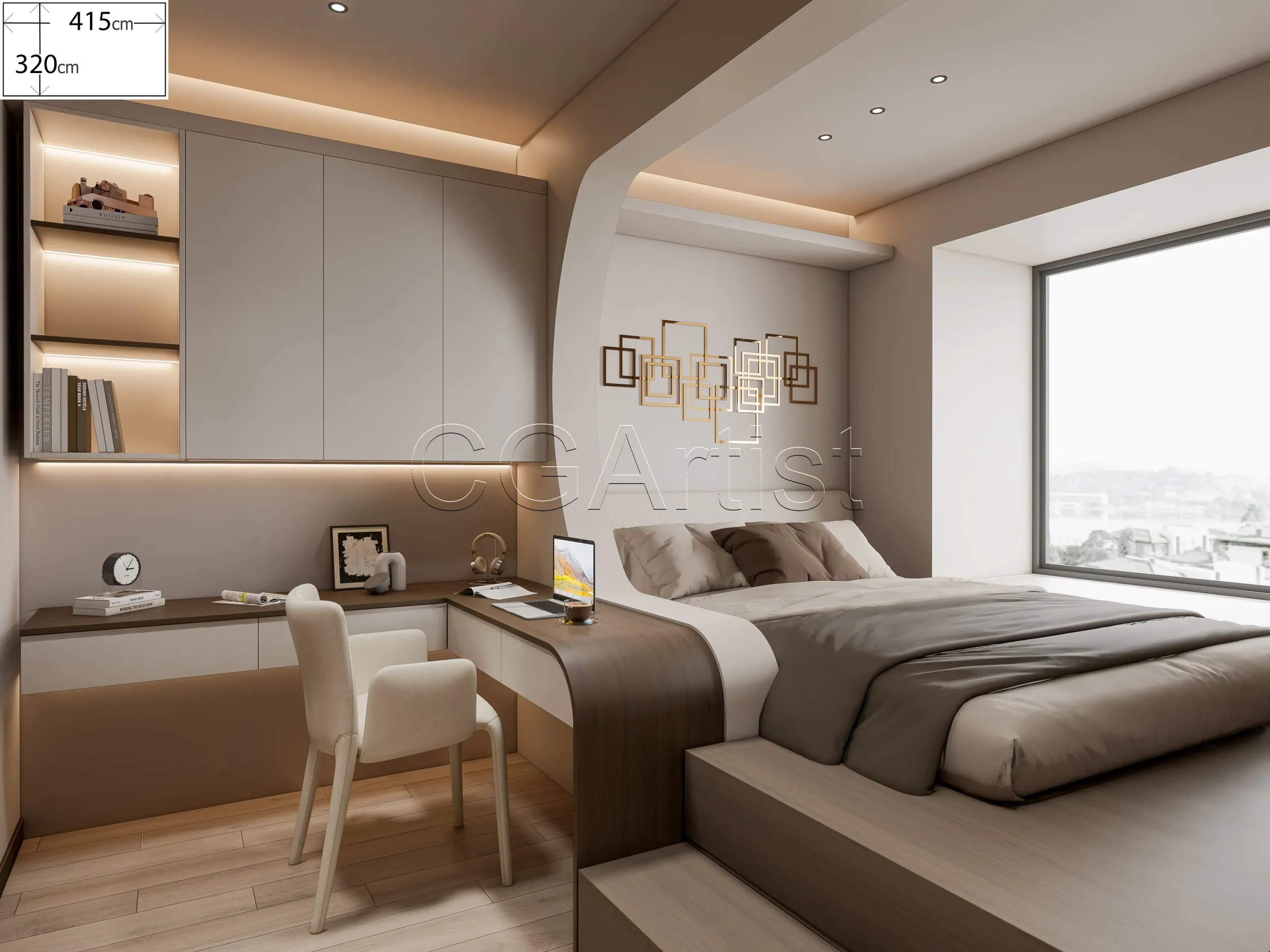 Modern bedroom 37 3D Model .c4d .max .obj .3ds .fbx .stl .blend 