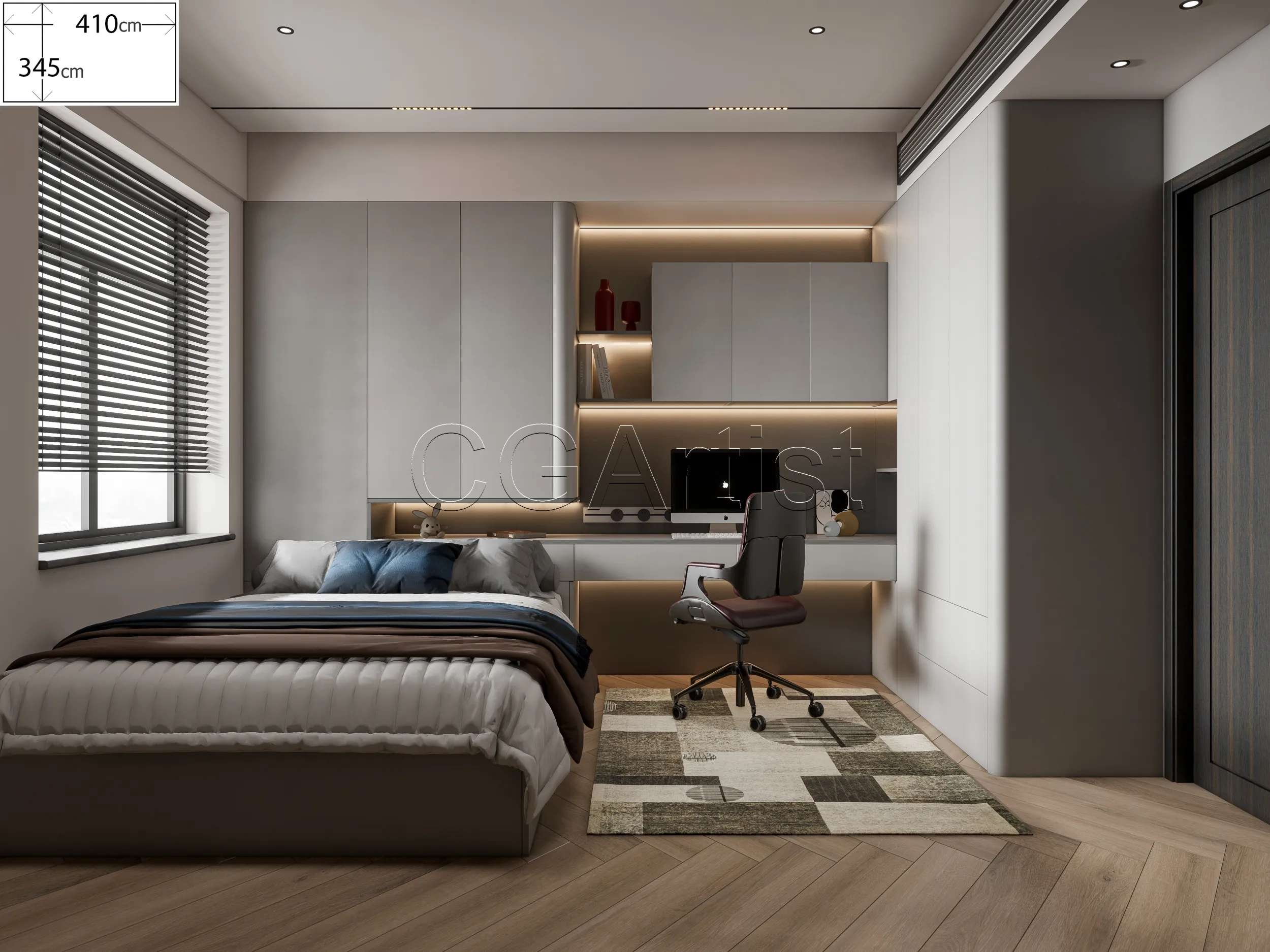 Modern bedroom 38 3D Model .c4d .max .obj .3ds .fbx .stl .blend 