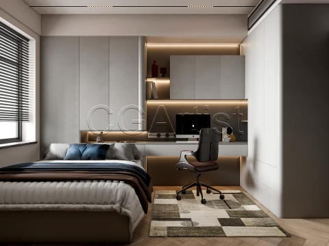 Modern bedroom 38 3D Model