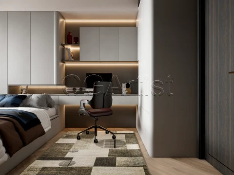Modern bedroom 38 3D Model