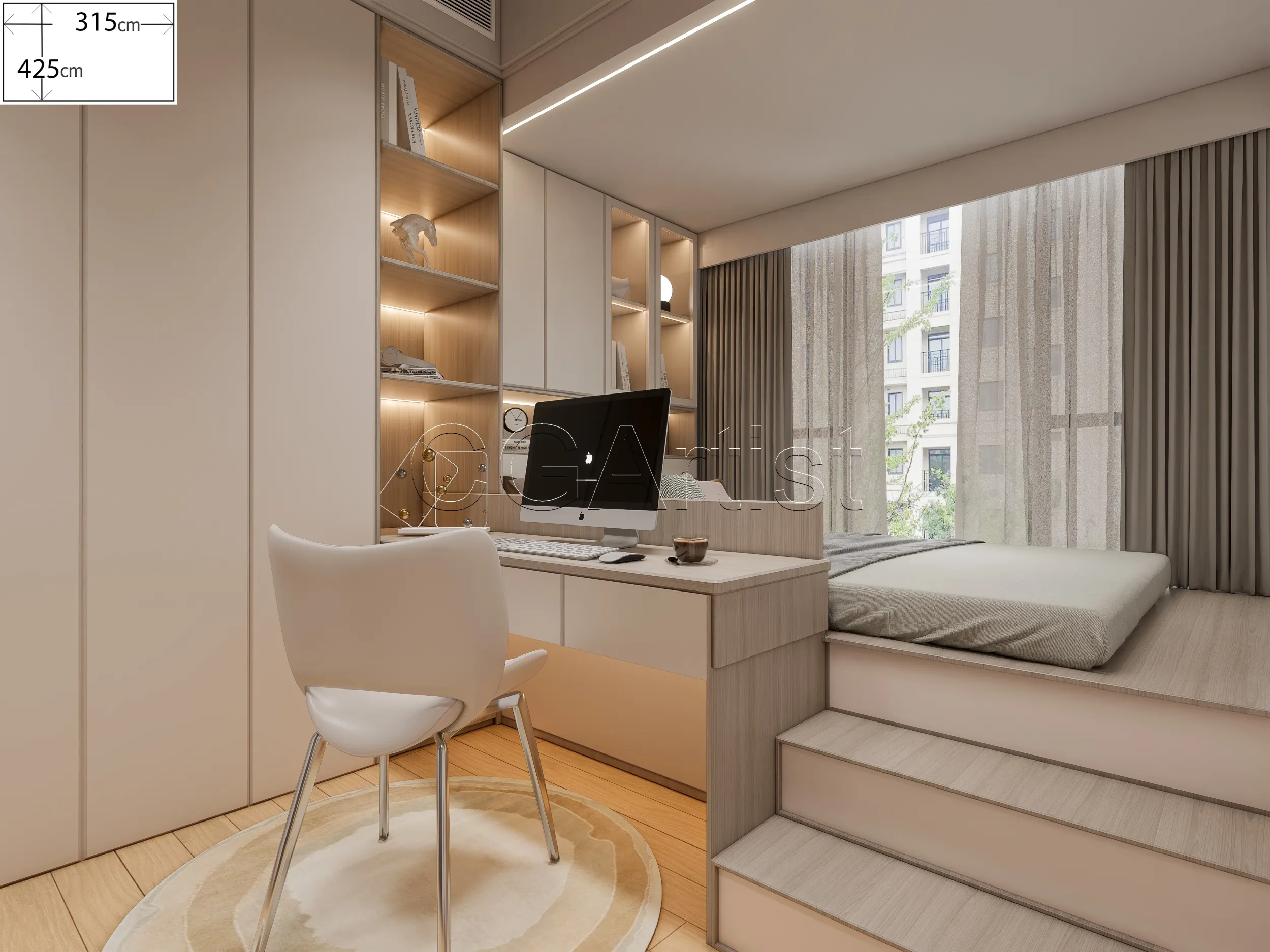 Modern bedroom 40 3D Model .c4d .max .obj .3ds .fbx .stl .blend 