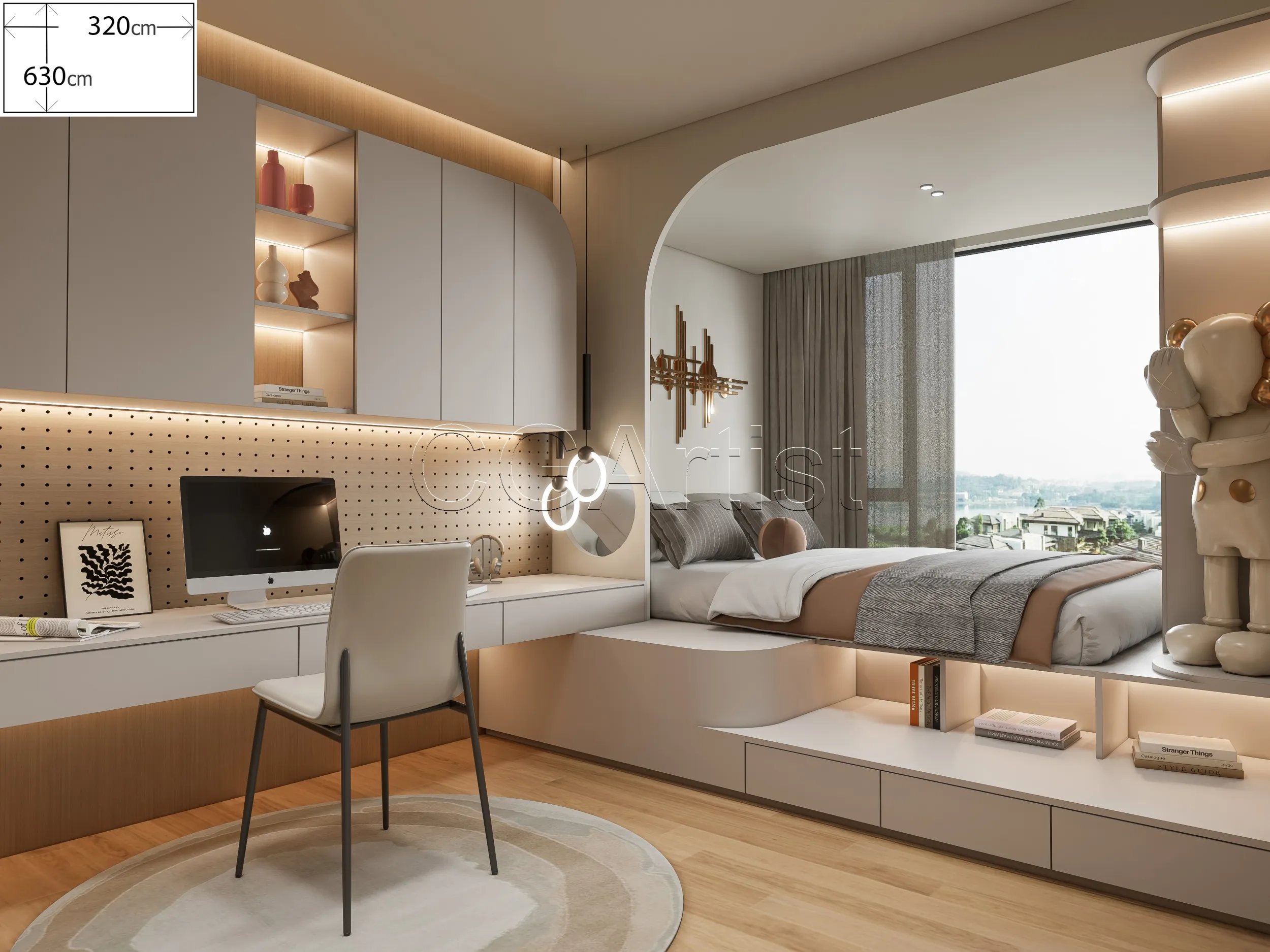 Modern bedroom 41 3D Model .c4d .max .obj .3ds .fbx .stl .blend 