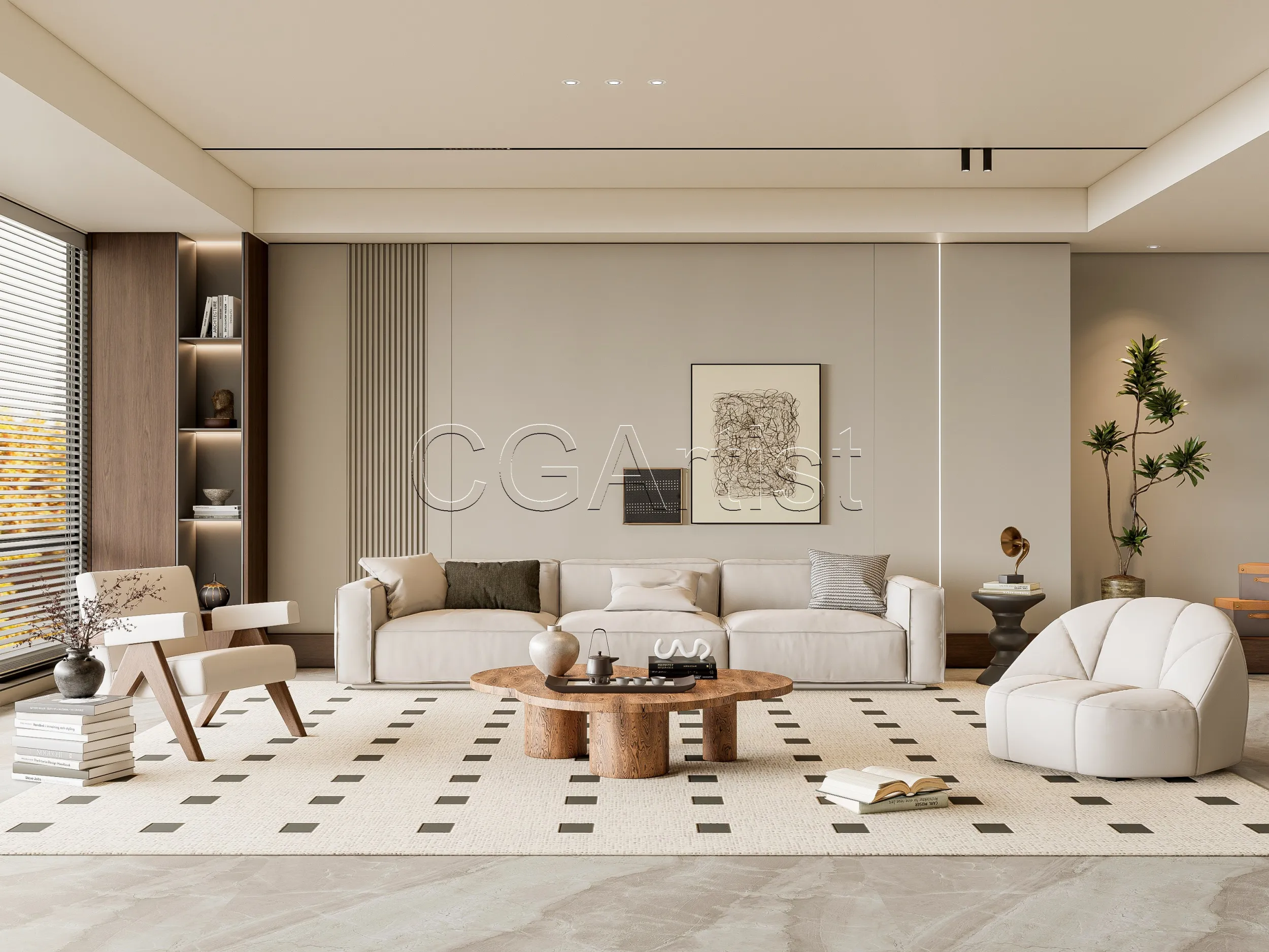 Living room 1 3D Model .c4d .max .obj .3ds .fbx .stl .blend