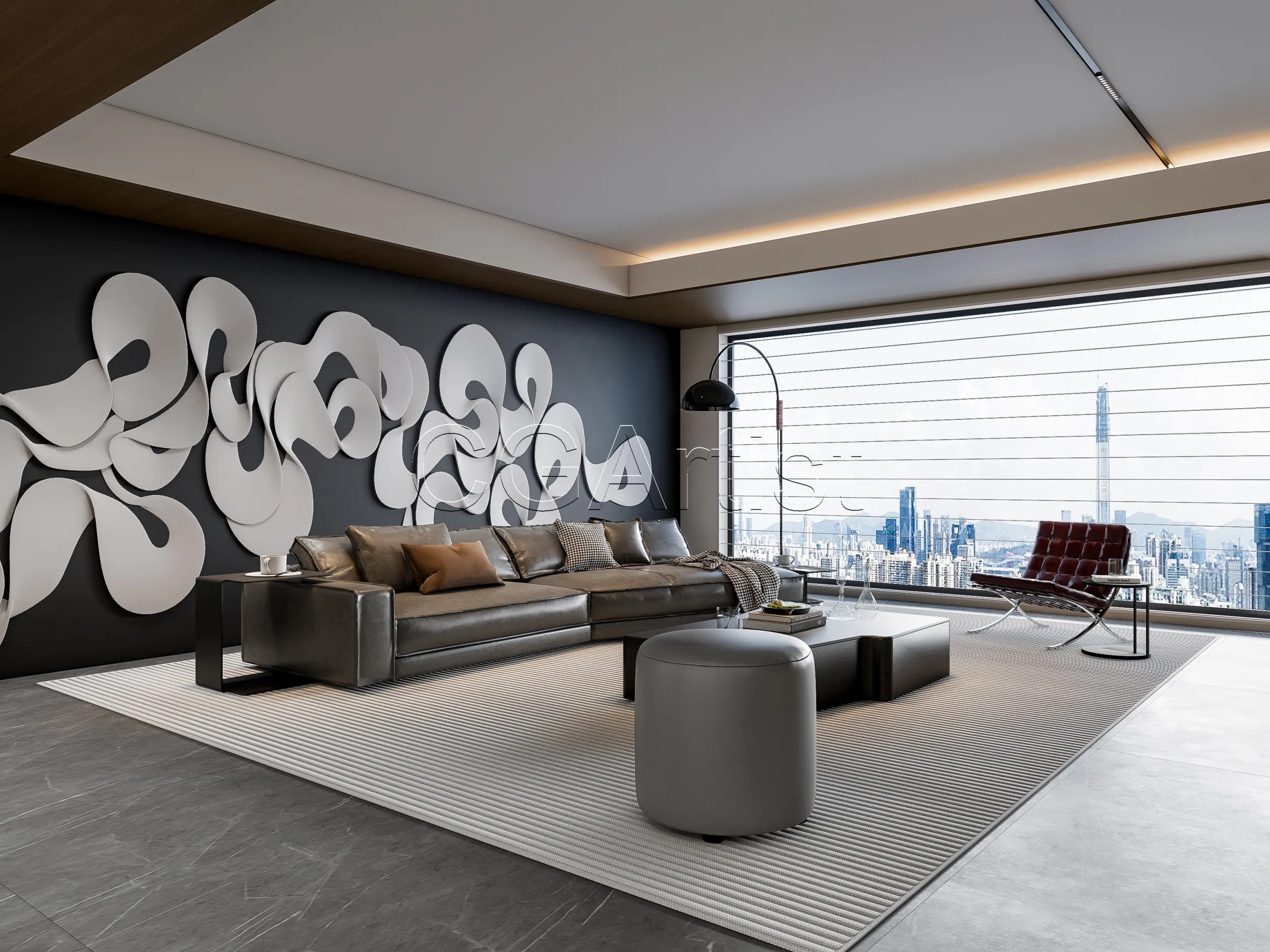 Living room 6 3D Model .c4d .max .obj .3ds .fbx .stl .blend 