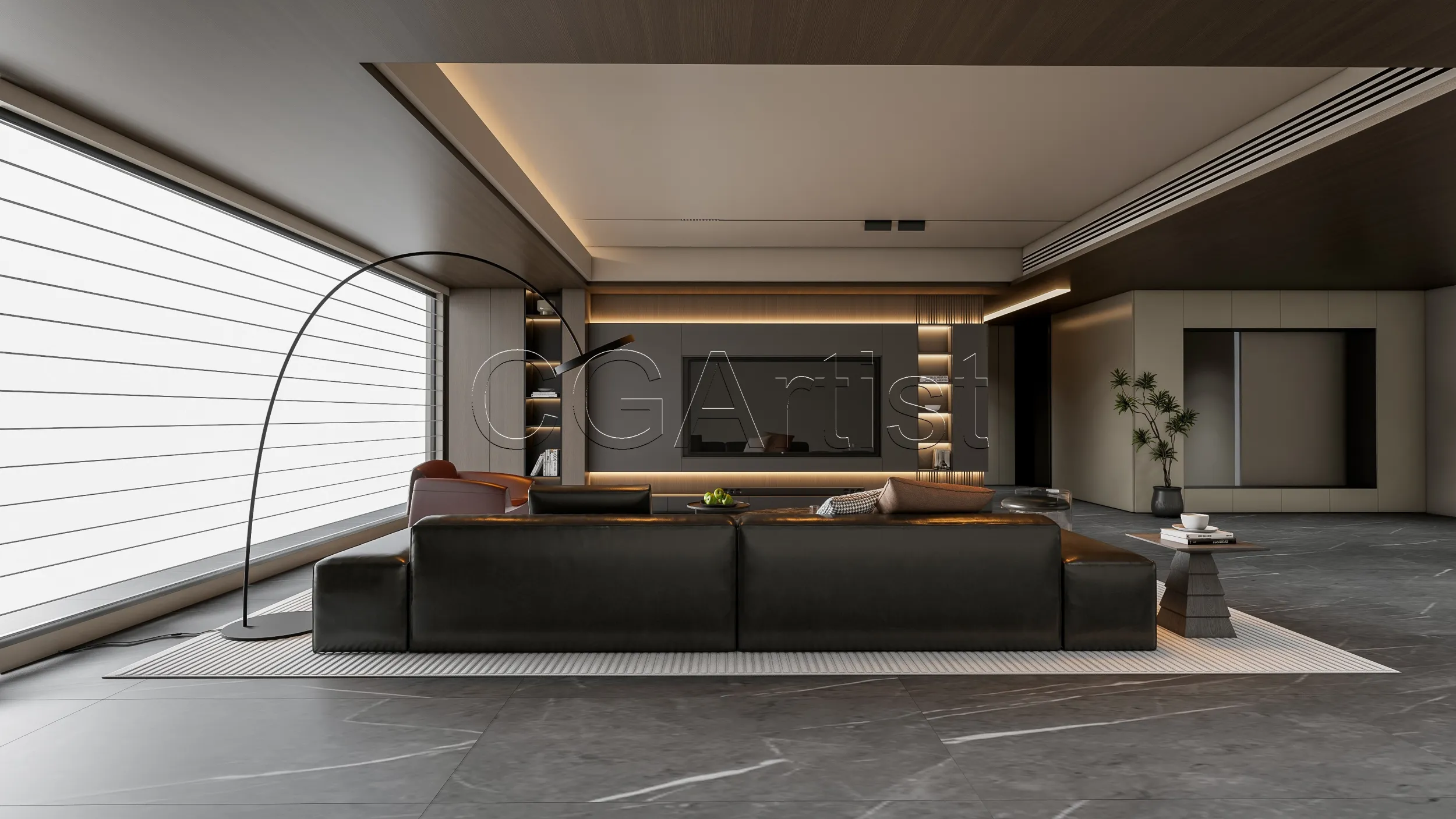 Living room 7 3D Model .c4d .max .obj .3ds .fbx .stl .blend 