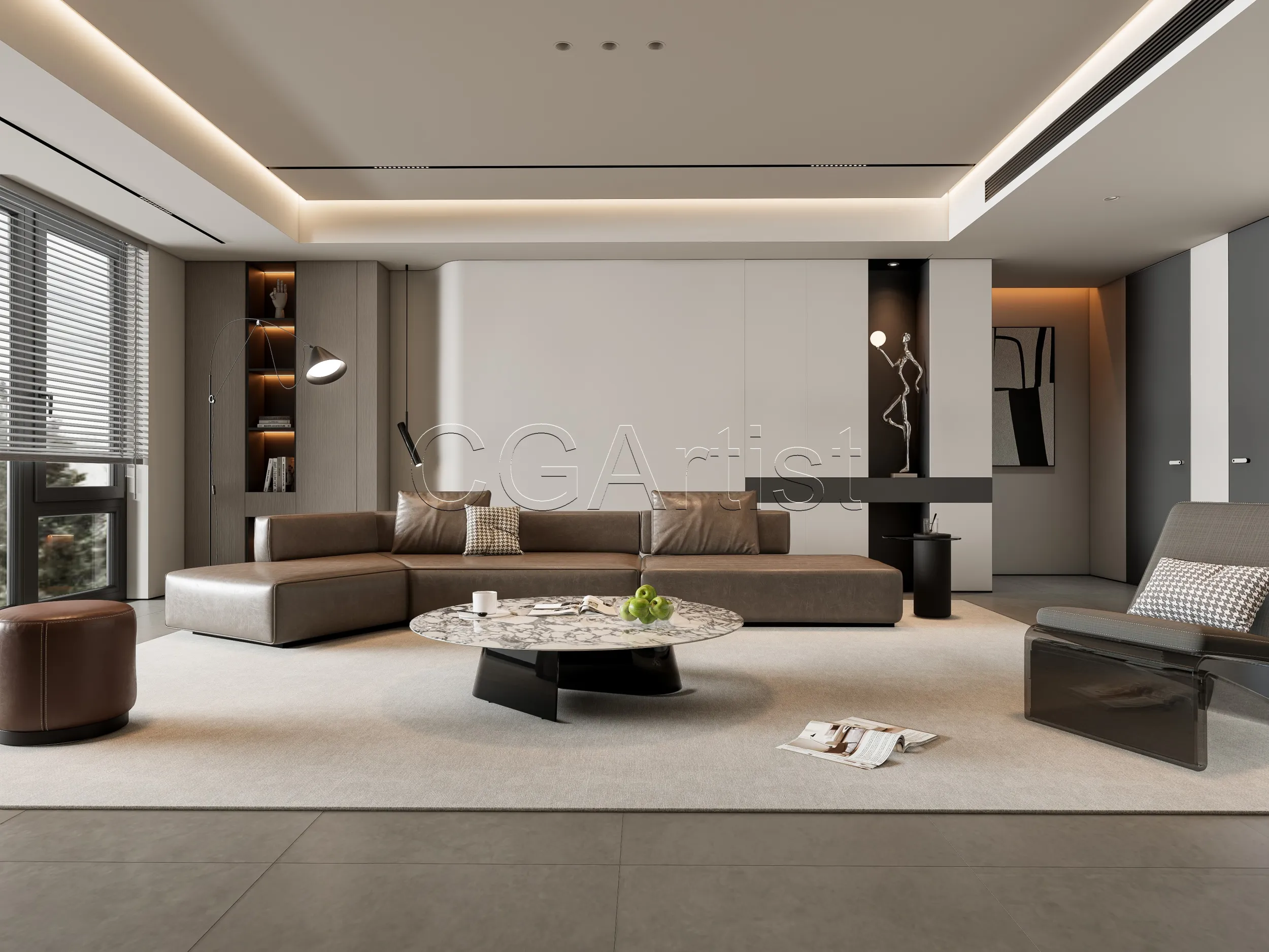 Living room 24 3D Model .c4d .max .obj .3ds .fbx .stl .blend