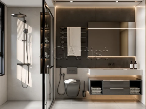 Modern bathroom 3 3D Model