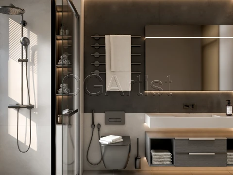 Modern bathroom 3 3D Model