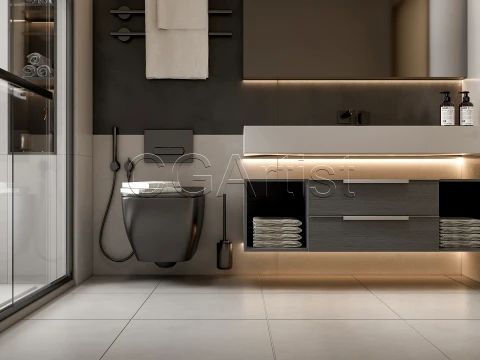 Modern bathroom 3 3D Model