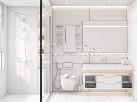 Modern bathroom 3 3D Model