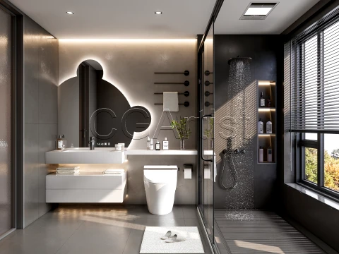 Modern bathroom 4 3D Model
