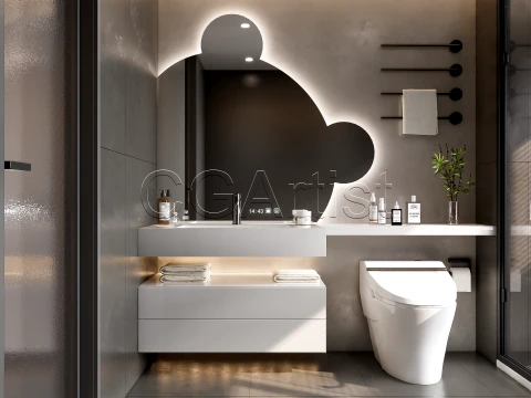 Modern bathroom 4 3D Model