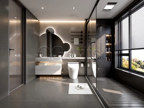 Modern bathroom 4 3D Model
