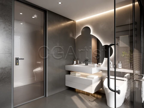Modern bathroom 4 3D Model
