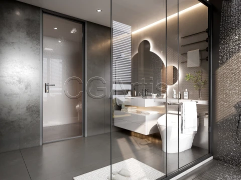 Modern bathroom 4 3D Model