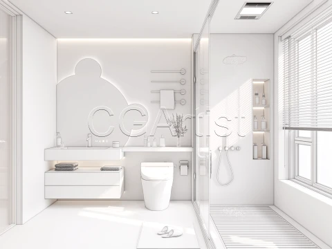 Modern bathroom 4 3D Model