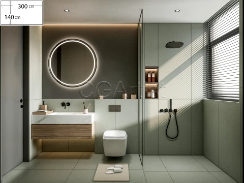 Modern bathroom 5 3D Model