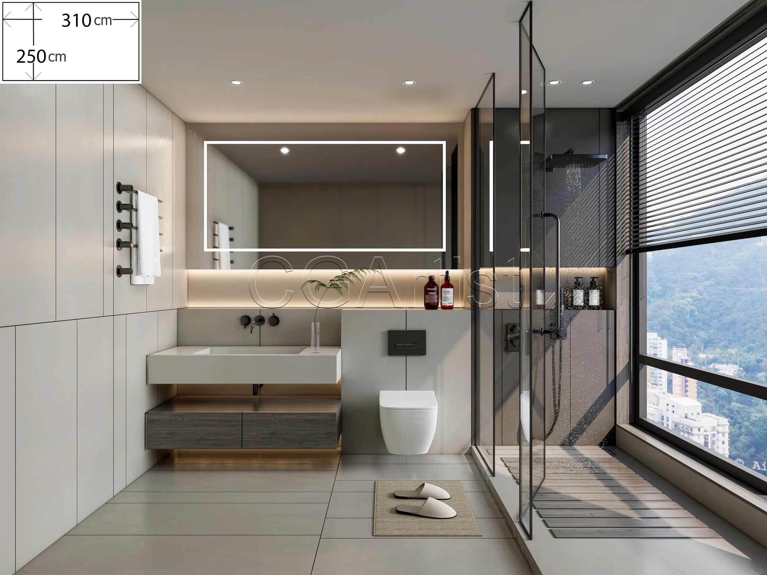 Modern bathroom 7 3D Model .c4d .max .obj .3ds .fbx .stl .blend 