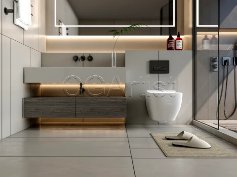 Modern bathroom 7 3D Model