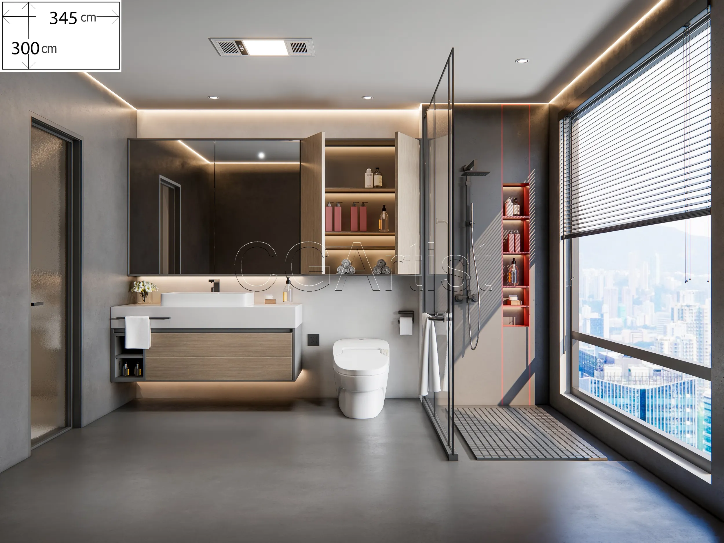 Modern bathroom 8 3D Model .c4d .max .obj .3ds .fbx .stl .blend 