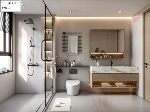 Modern bathroom 10 3D Model
