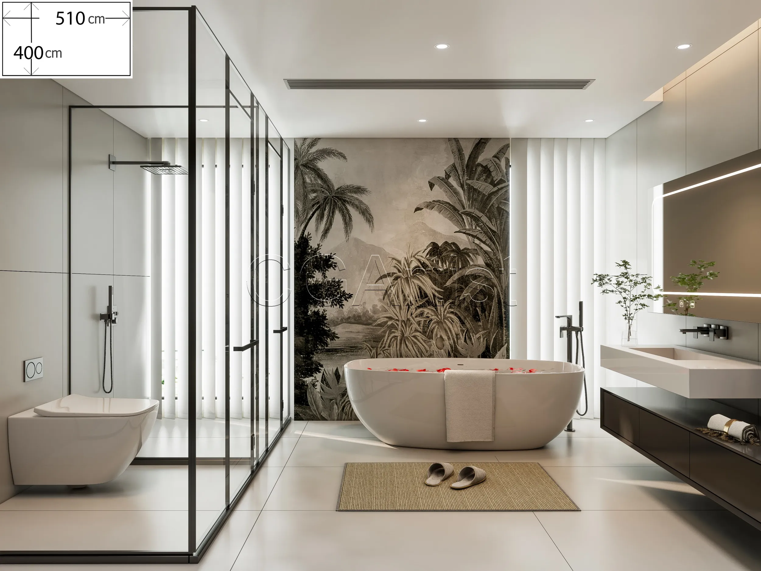 Modern bathroom 13 3D Model .c4d .max .obj .3ds .fbx .stl .blend 