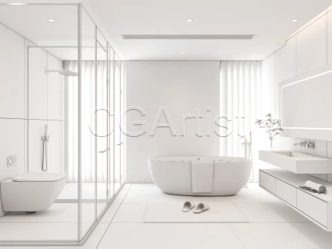 Modern bathroom 13 3D Model