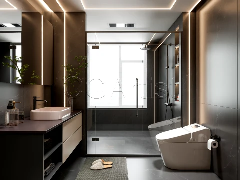 Modern bathroom 17 3D Model
