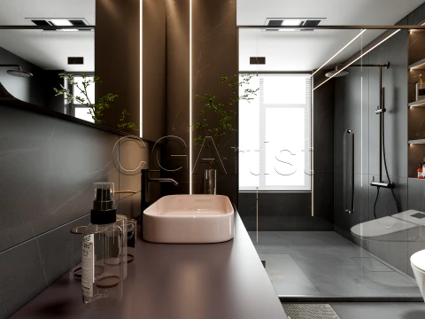 Modern bathroom 17 3D Model