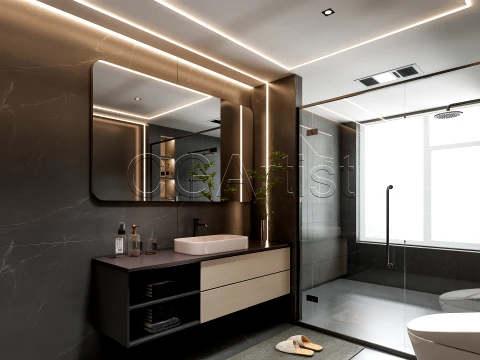 Modern bathroom 17 3D Model