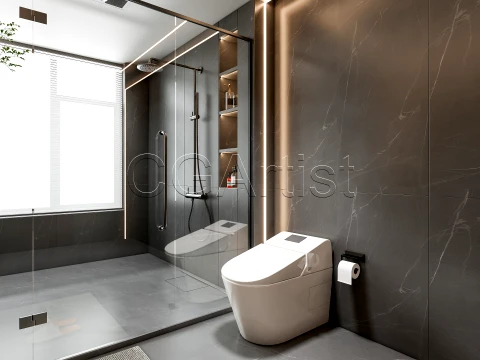 Modern bathroom 17 3D Model