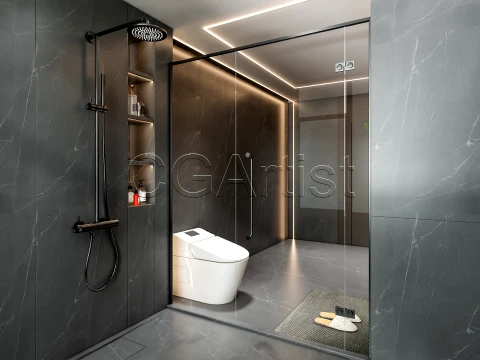 Modern bathroom 17 3D Model