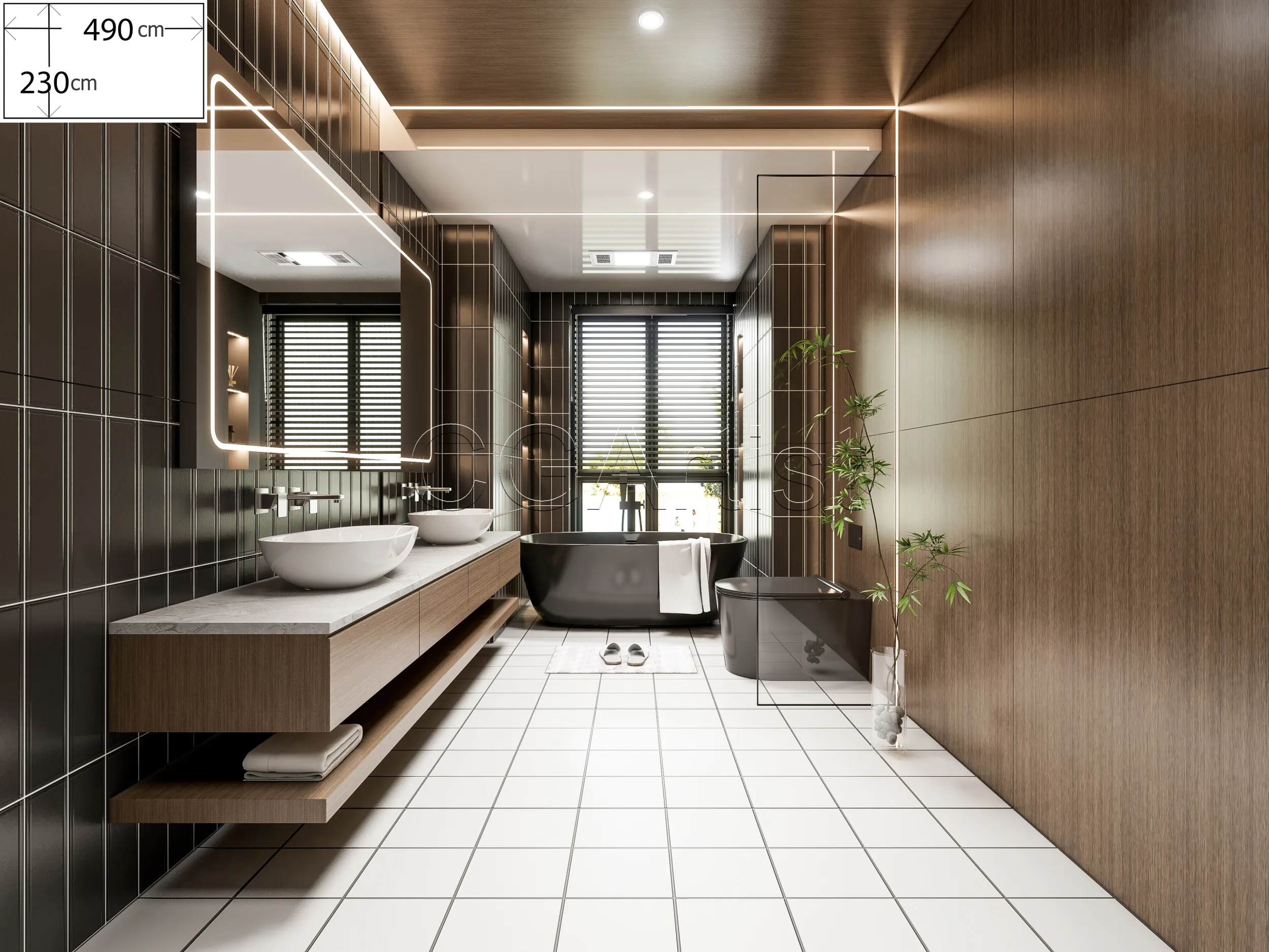 Modern bathroom 18 3D Model .c4d .max .obj .3ds .fbx .stl .blend 