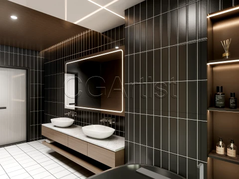 Modern bathroom 18 3D Model