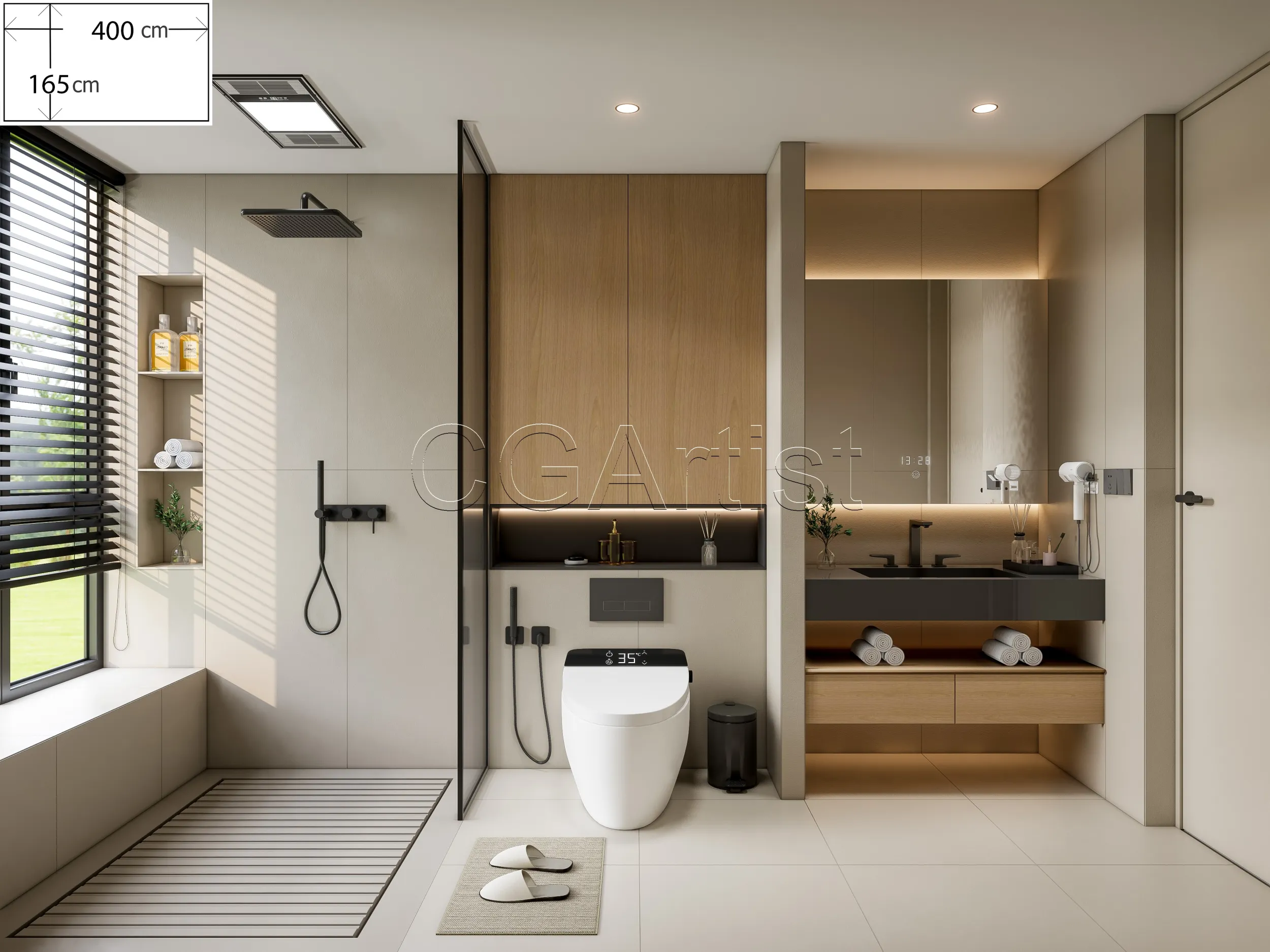 Modern bathroom 22 3D Model .c4d .max .obj .3ds .fbx .stl .blend 