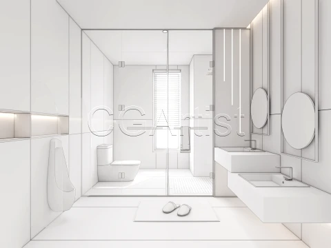 Modern bathroom 23 3D Model