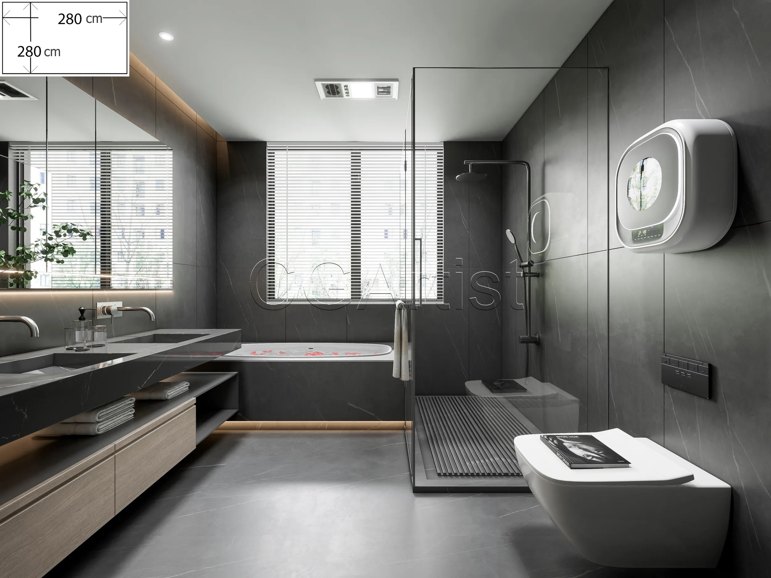 Modern bathroom 30 3D Model .c4d .max .obj .3ds .fbx .stl .blend 