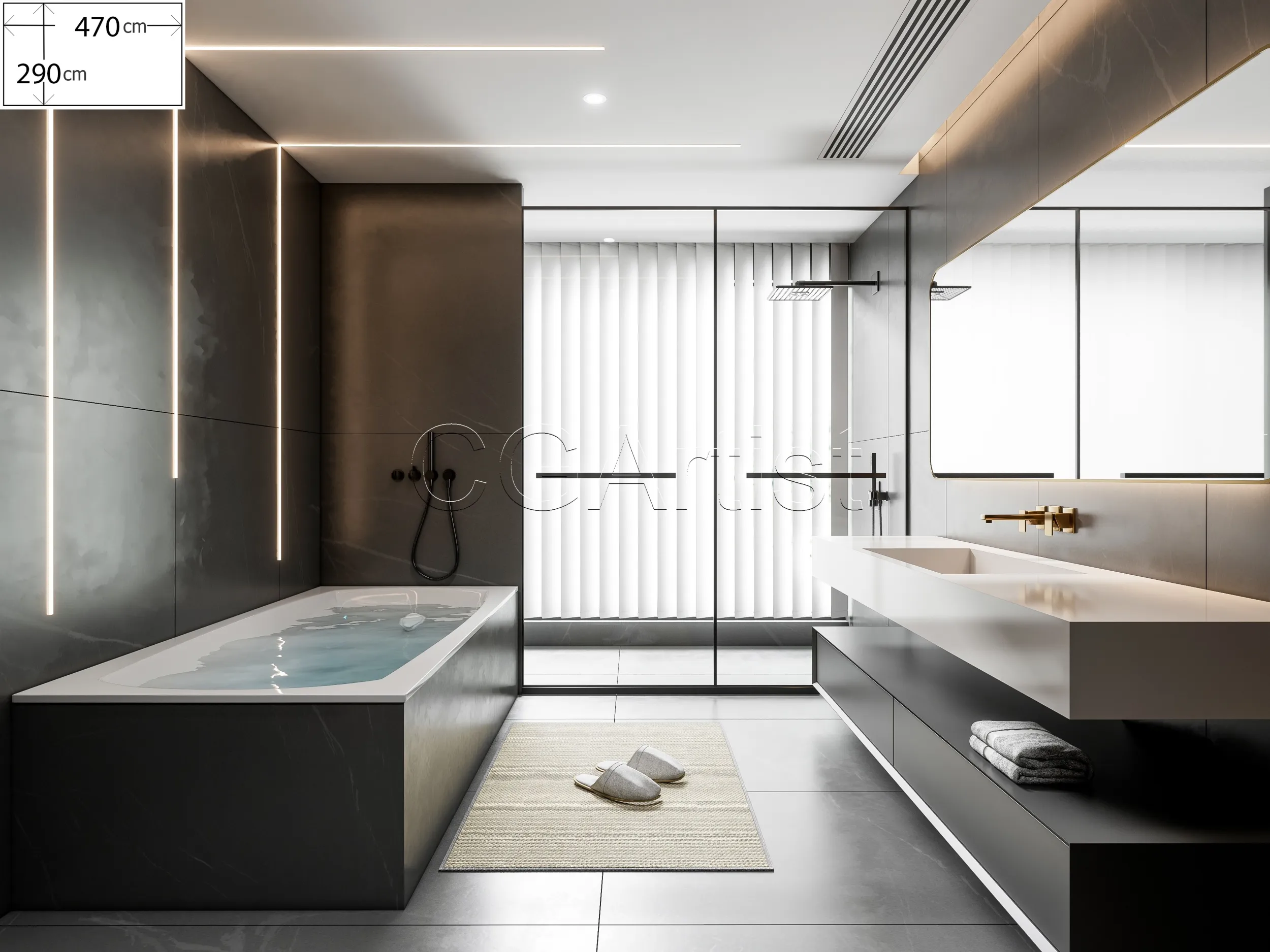 Modern bathroom 32 3D Model .c4d .max .obj .3ds .fbx .stl .blend 
