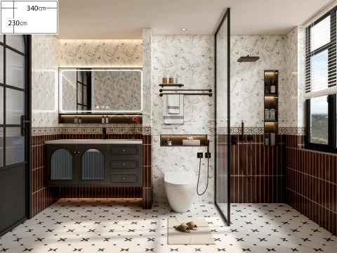 Modern bathroom 48 3D Model